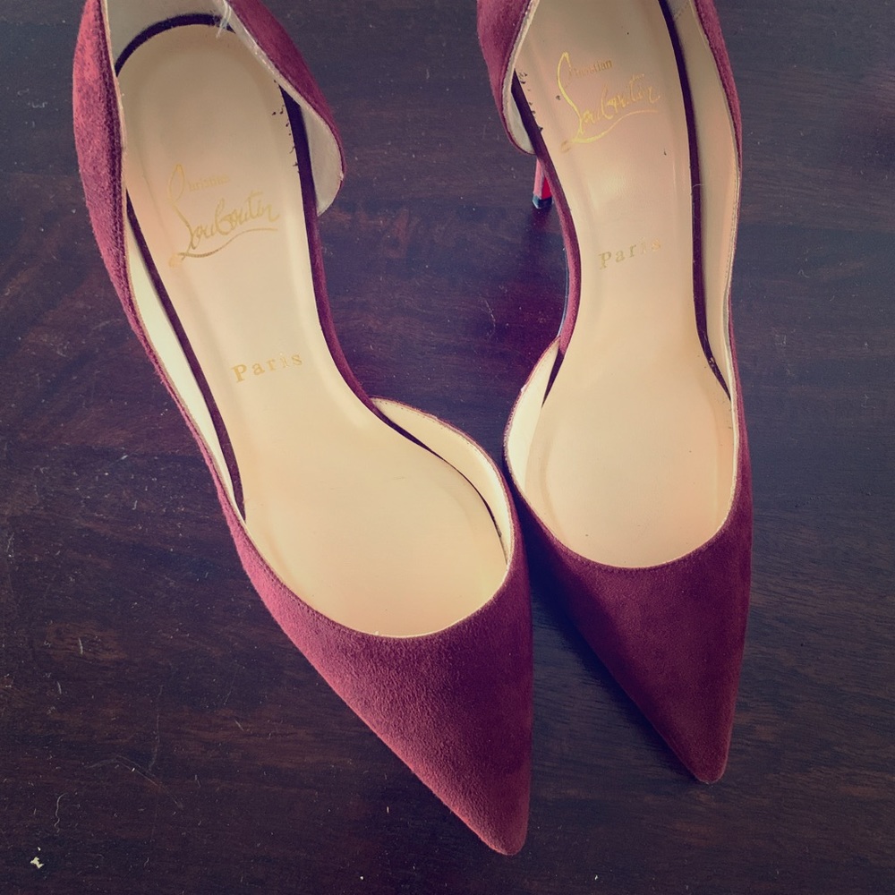 Christian louboutin iriza sude burgundy